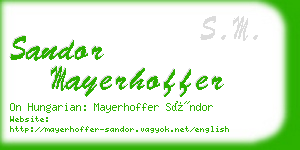 sandor mayerhoffer business card